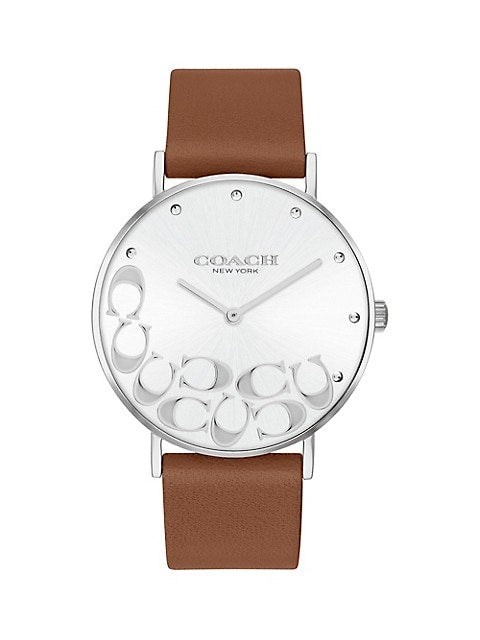 COACH Perry Leather Strap Watch 14503803