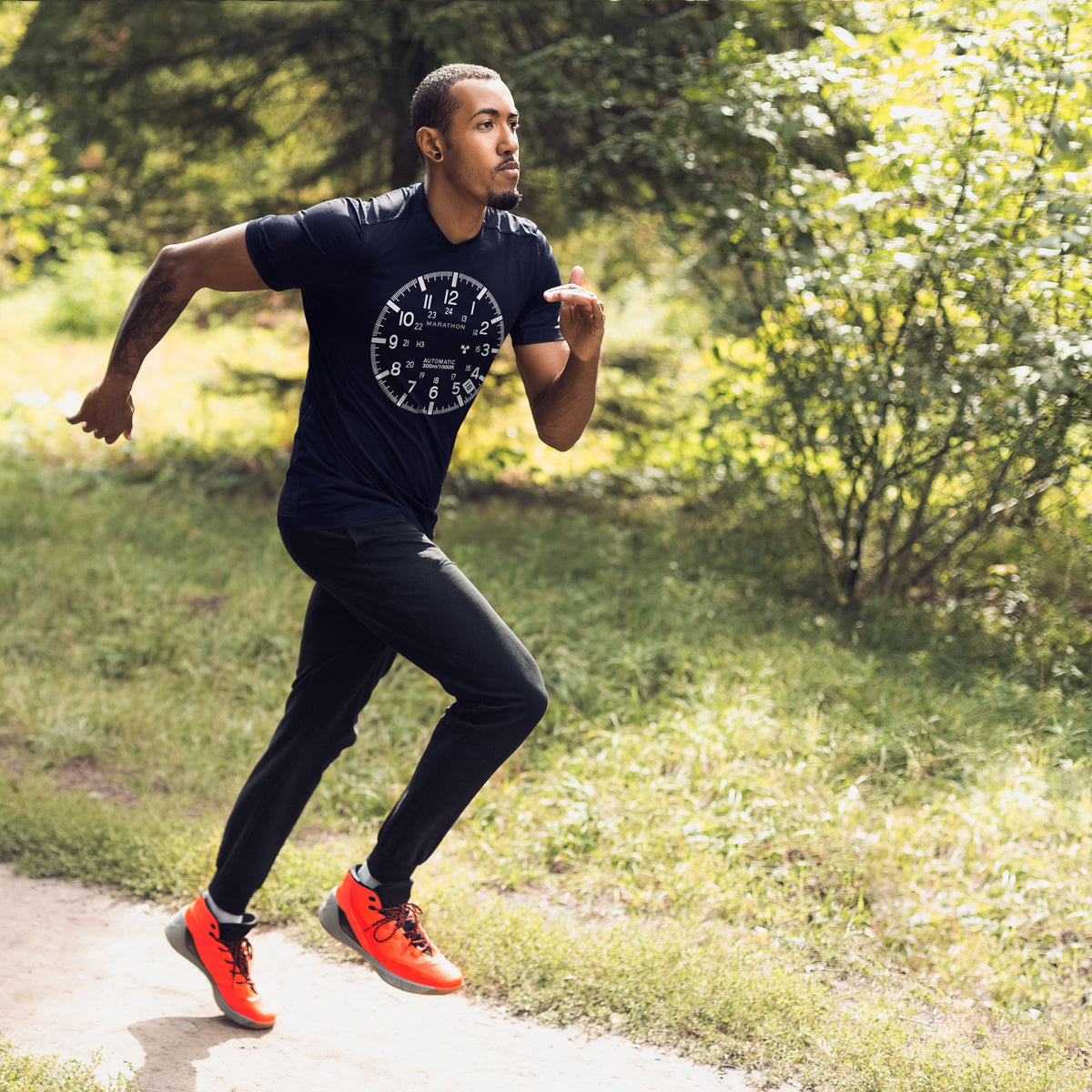 Slim Fit Navy Blue Marathon Watch GSAR T-Shirt - marathonwatch