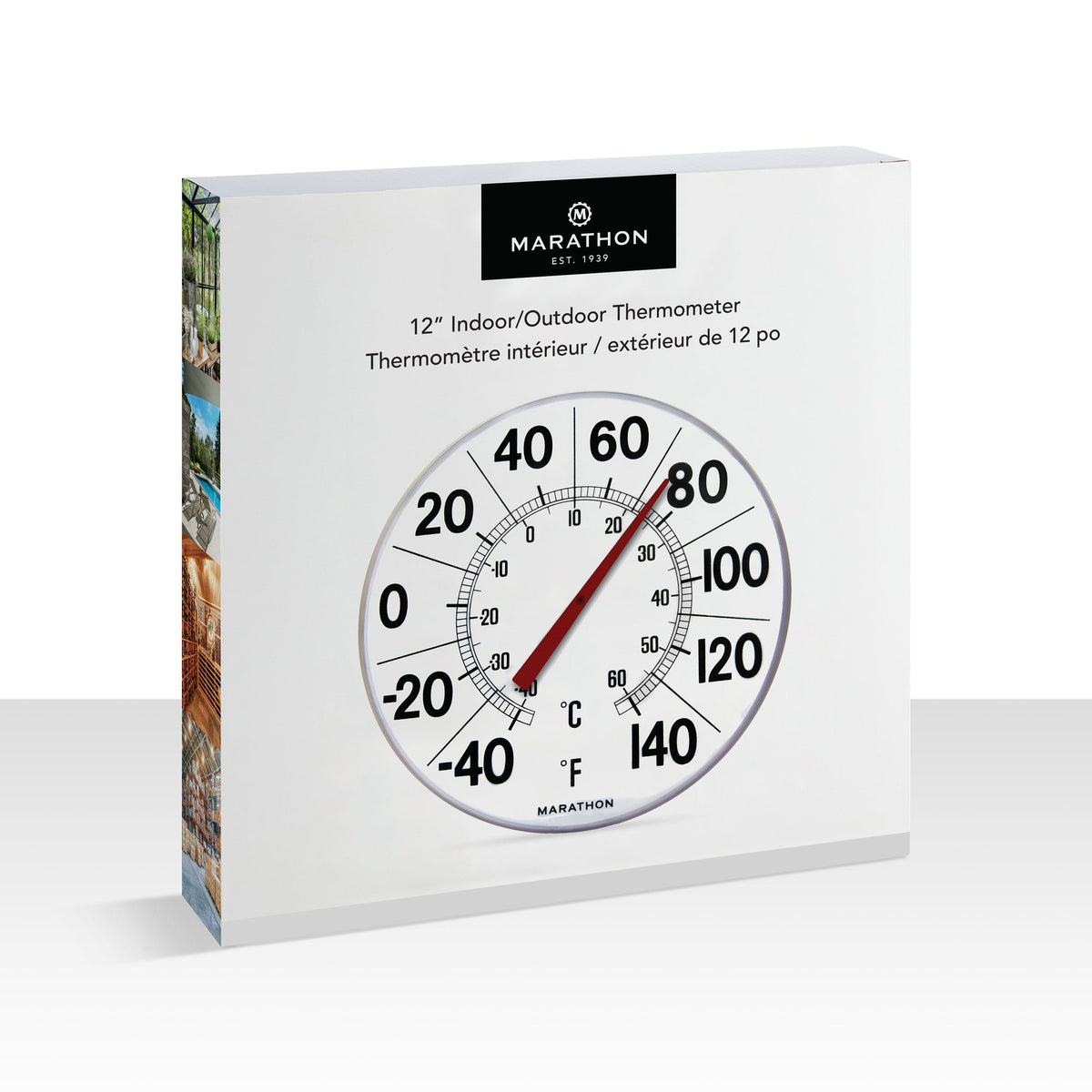 Marathon 12 Inch Indoor/Outdoor Dial Thermometer - Fahrenheit
