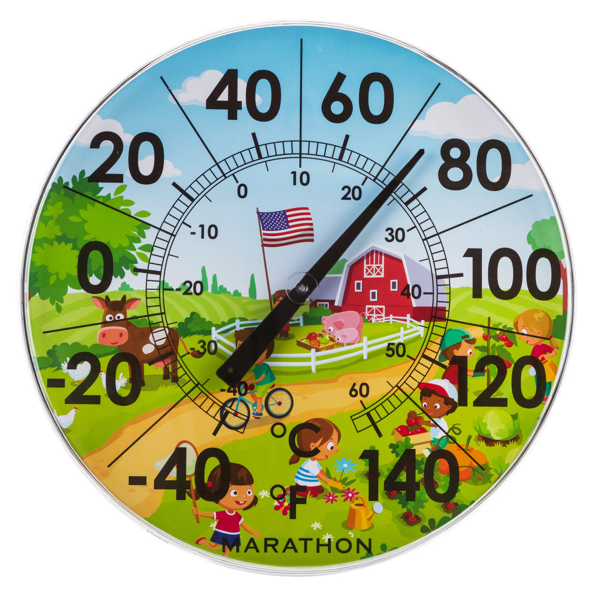 Marathon 12 Inch Indoor/Outdoor Dial Thermometer - Fahrenheit