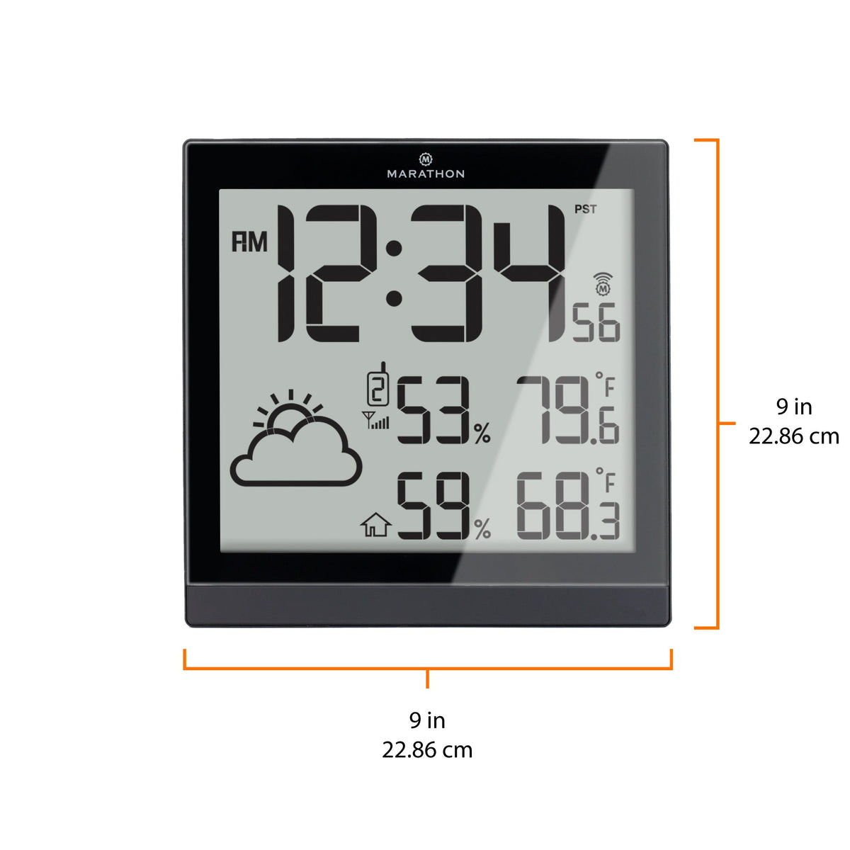 Marathon Self-Setting Weather Station and Clock with 3 Remote Sensors