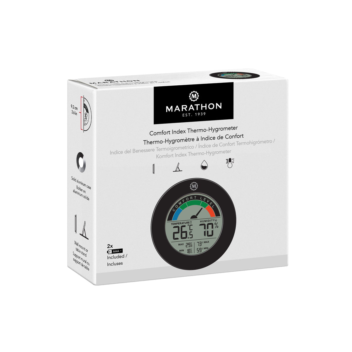 Marathon Digital Hygrometer with Temperature and Humidity