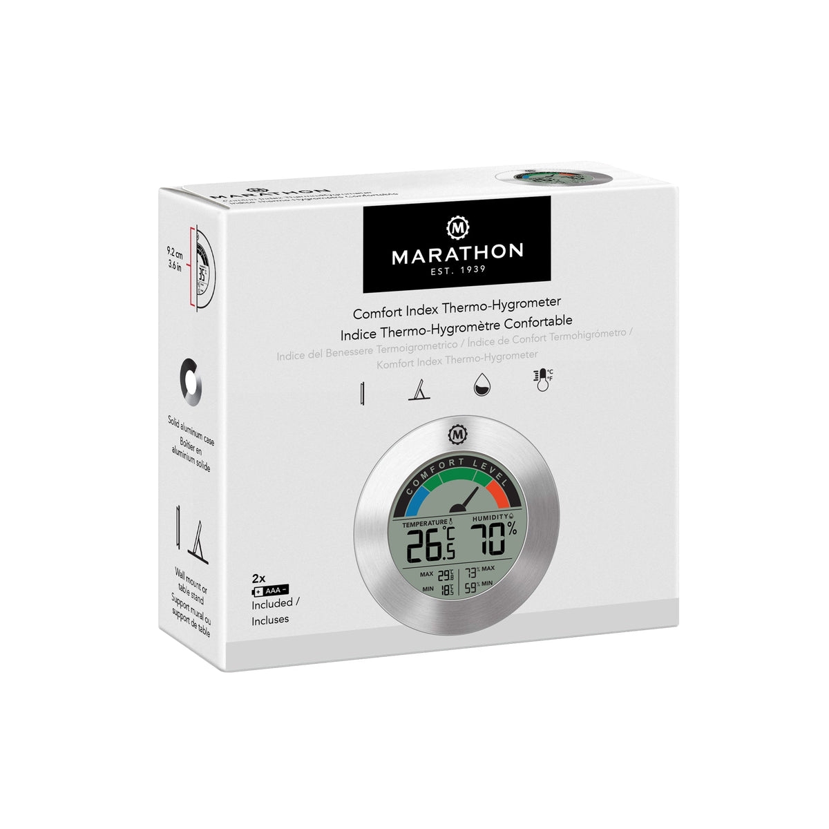 Marathon Digital Hygrometer with Temperature and Humidity