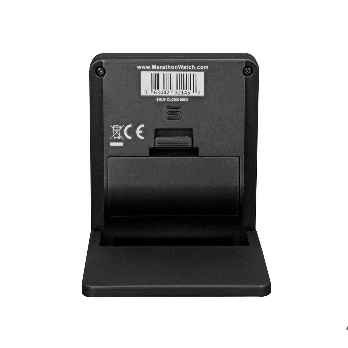 Marathon Compact Travel Alarm Clock with Built-In Phone Stand