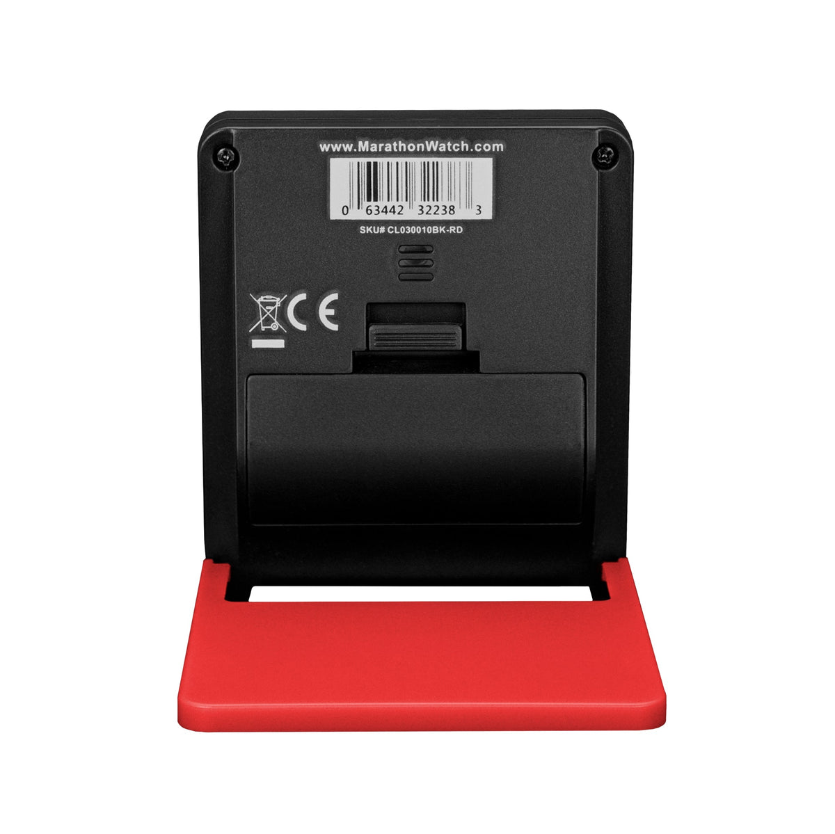 Marathon Compact Travel Alarm Clock with Built-In Phone Stand