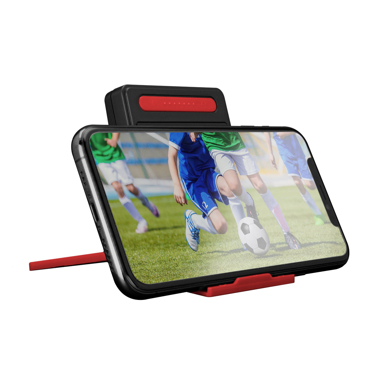 Marathon Compact Travel Alarm Clock with Built-In Phone Stand