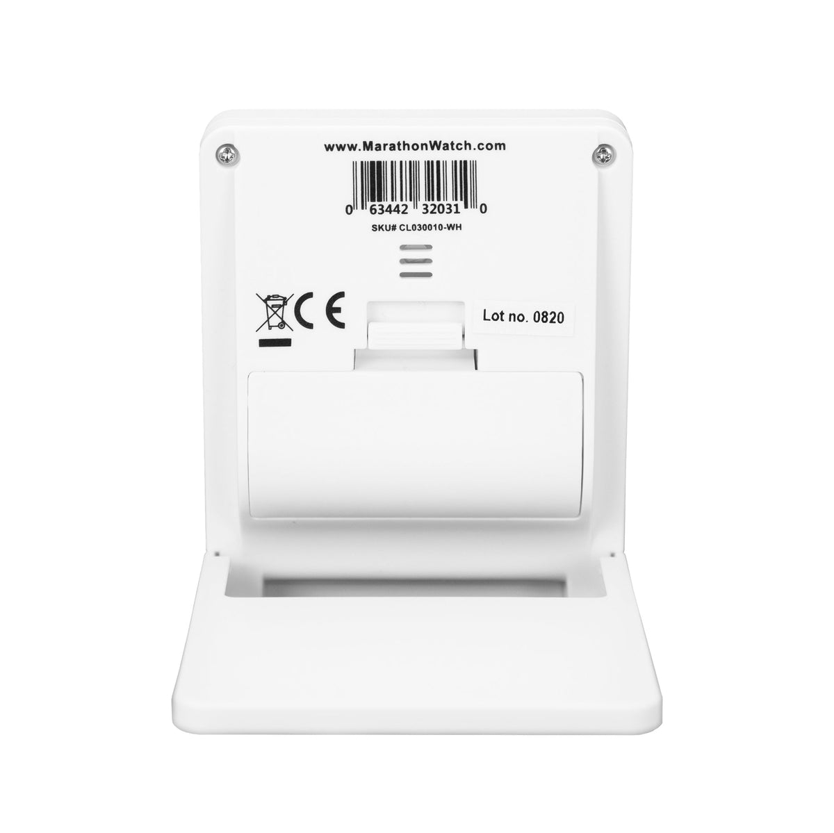 Marathon Compact Travel Alarm Clock with Built-In Phone Stand