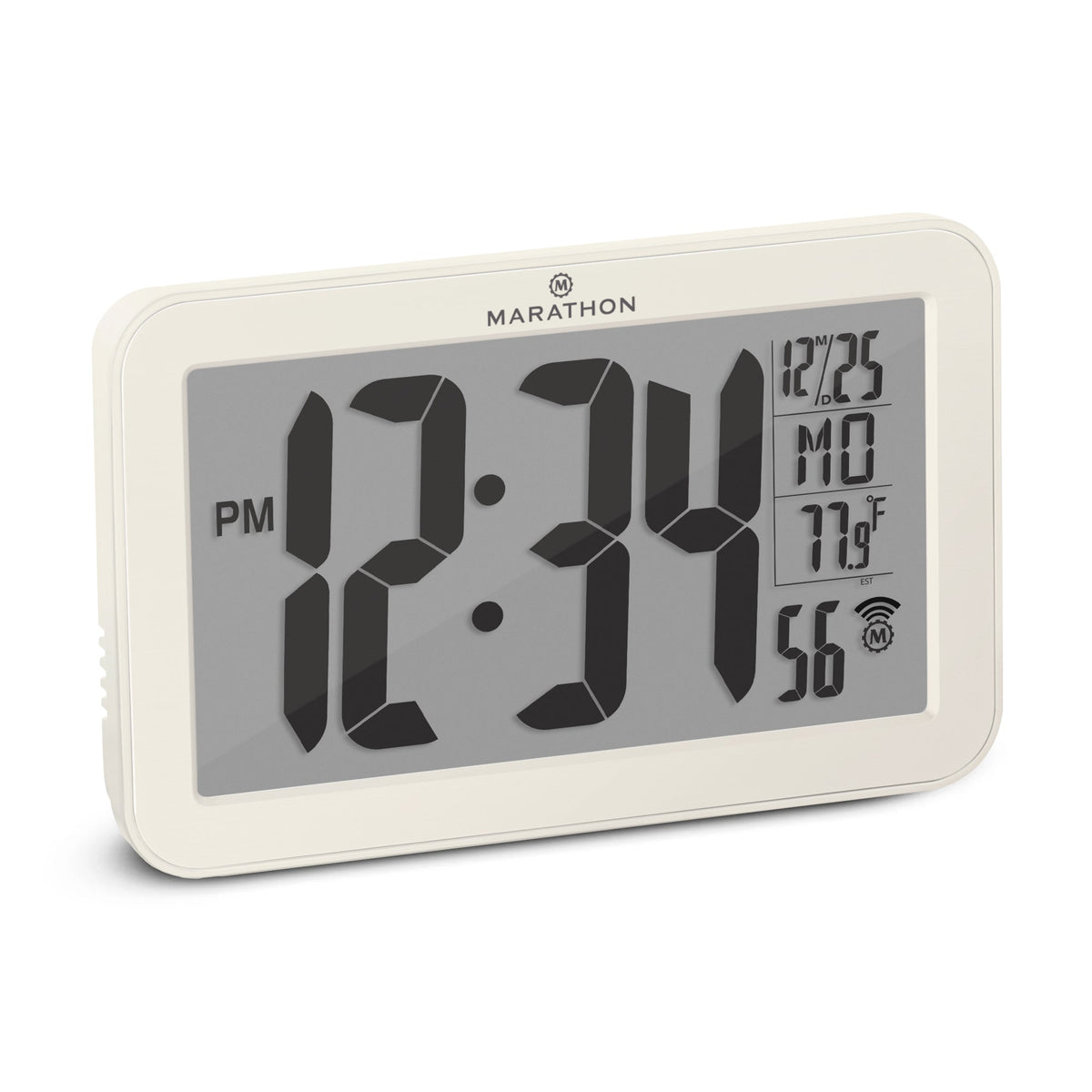 Marathon Self-Setting Wall Clock With 8 Time Zones