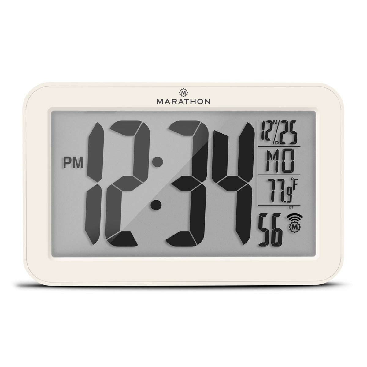 Marathon Self-Setting Wall Clock With 8 Time Zones