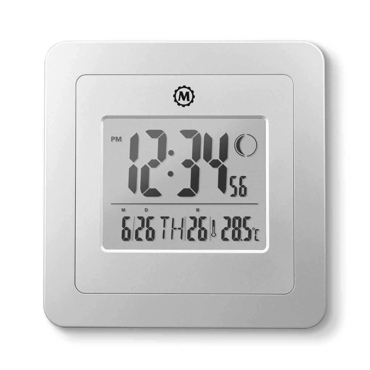 Marathon BASICS Digital Wall Clock with Moon Phase