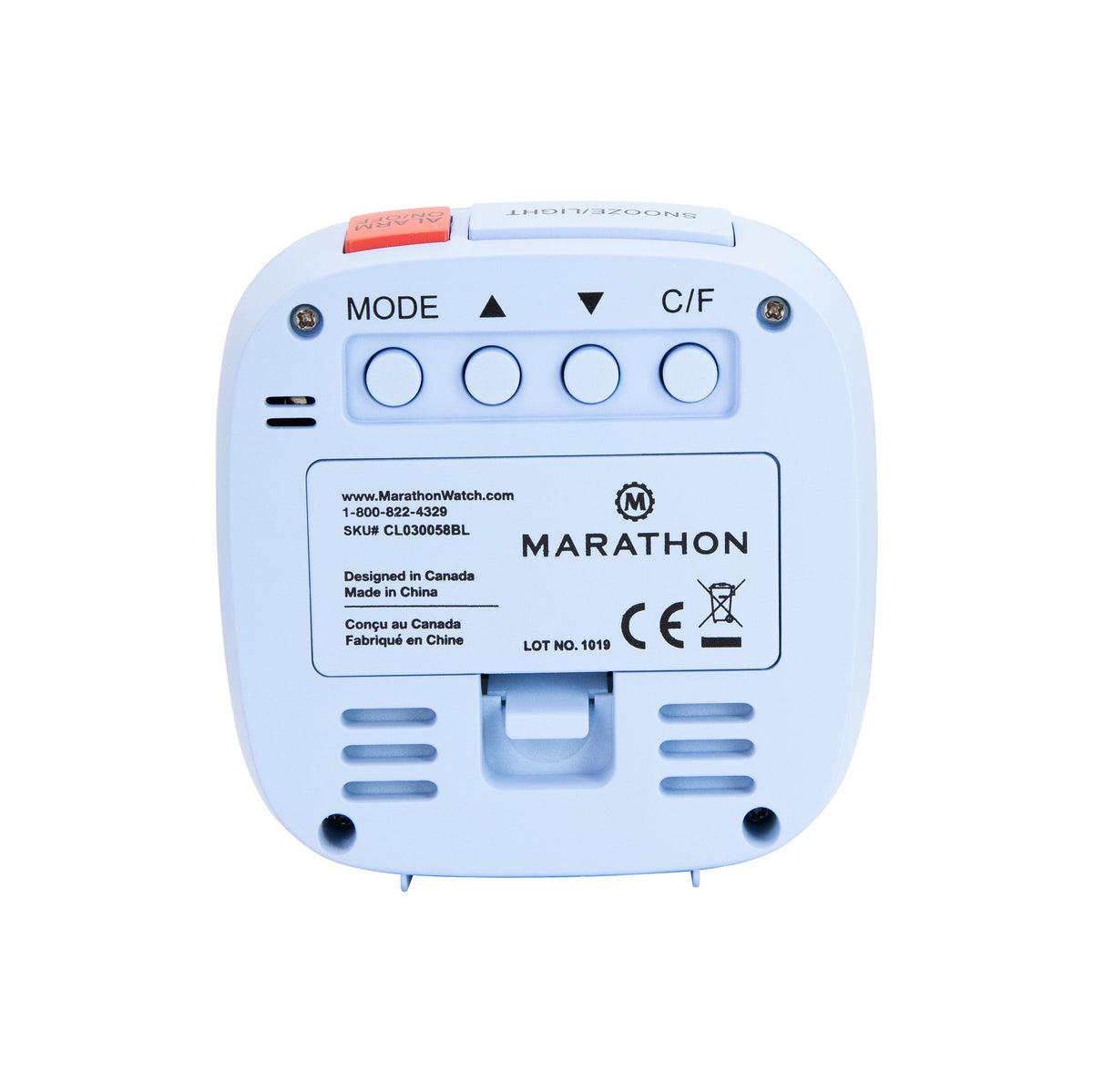 Marathon Clock, LCD, Alarm, Mini, Blue (25/50)