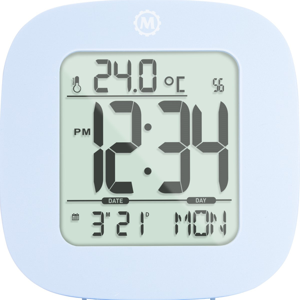 Marathon Clock, LCD, Alarm, Mini, Blue (25/50)