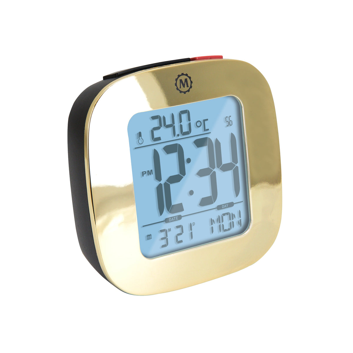 Marathon Clock, LCD, Alarm, Mini, gold color (25/50)