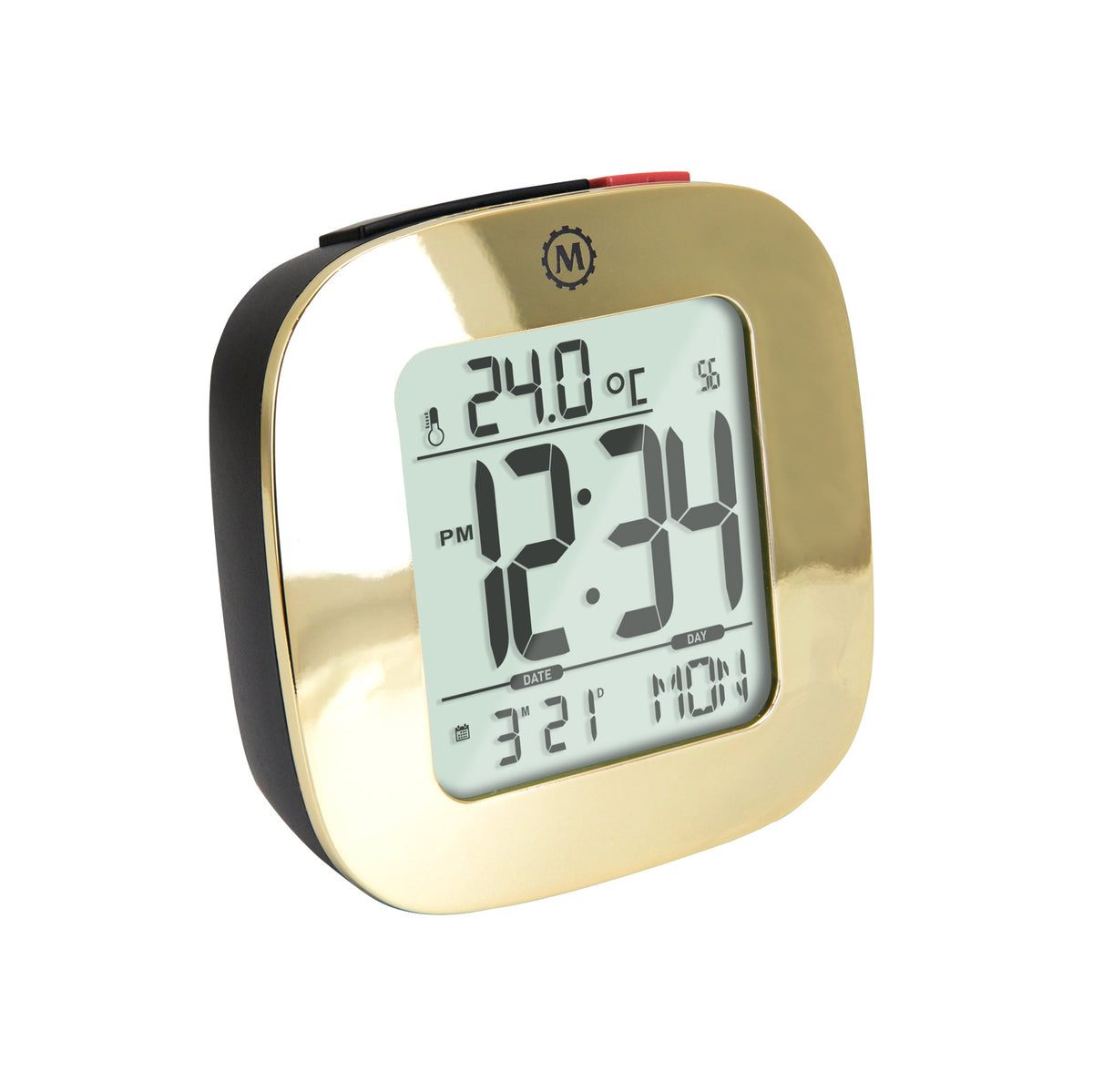Marathon Clock, LCD, Alarm, Mini, gold color (25/50)