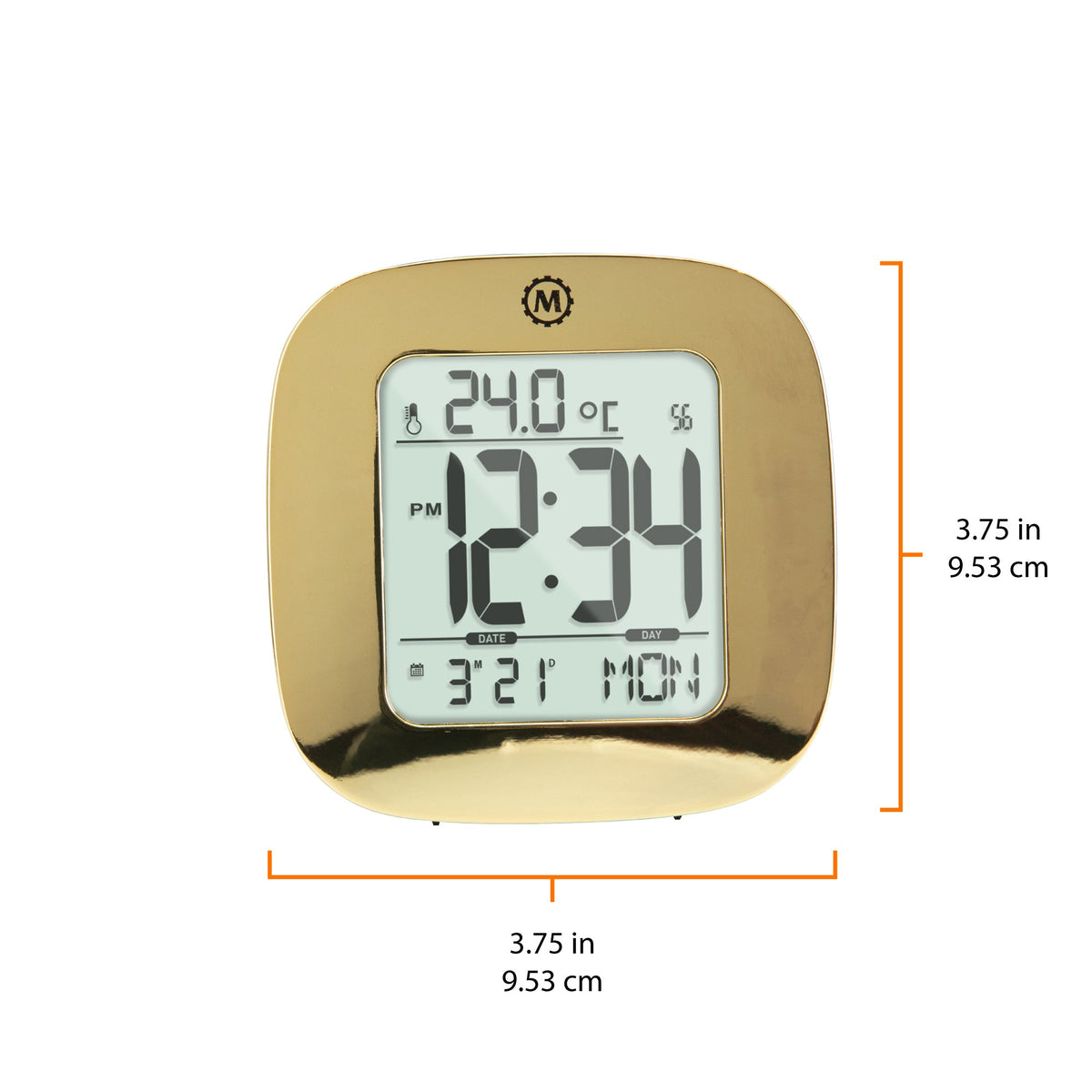 Marathon Clock, LCD, Alarm, Mini, gold color (25/50)