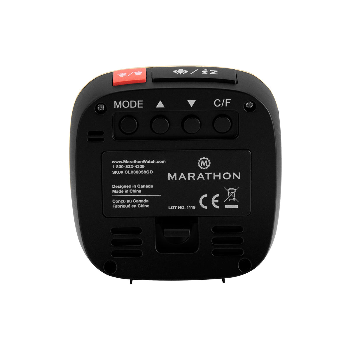 Marathon Clock, LCD, Alarm, Mini, gold color (25/50)