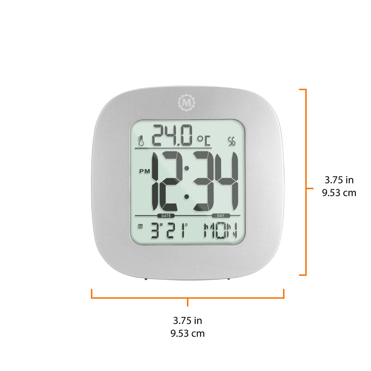 Marathon Clock, LCD, Alarm, Mini, Graphite Grey (25/50)