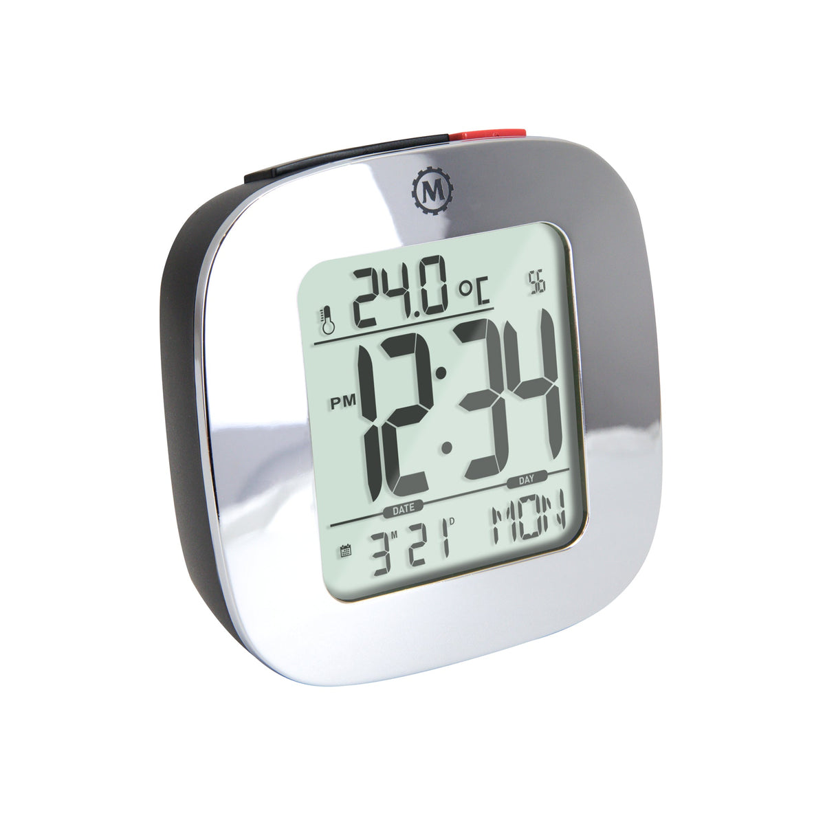 Marathon Clock, LCD, Alarm, Mini, Silver (25/50)