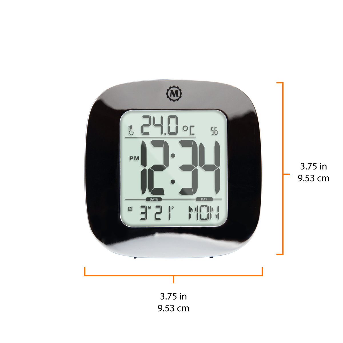 Marathon Clock, LCD, Alarm, Mini, Silver (25/50)