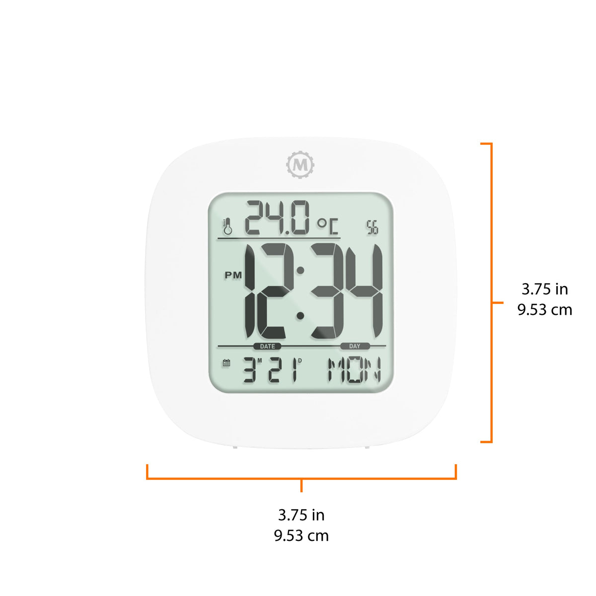 Marathon Clock, LCD, Alarm, Mini, White (25/50)