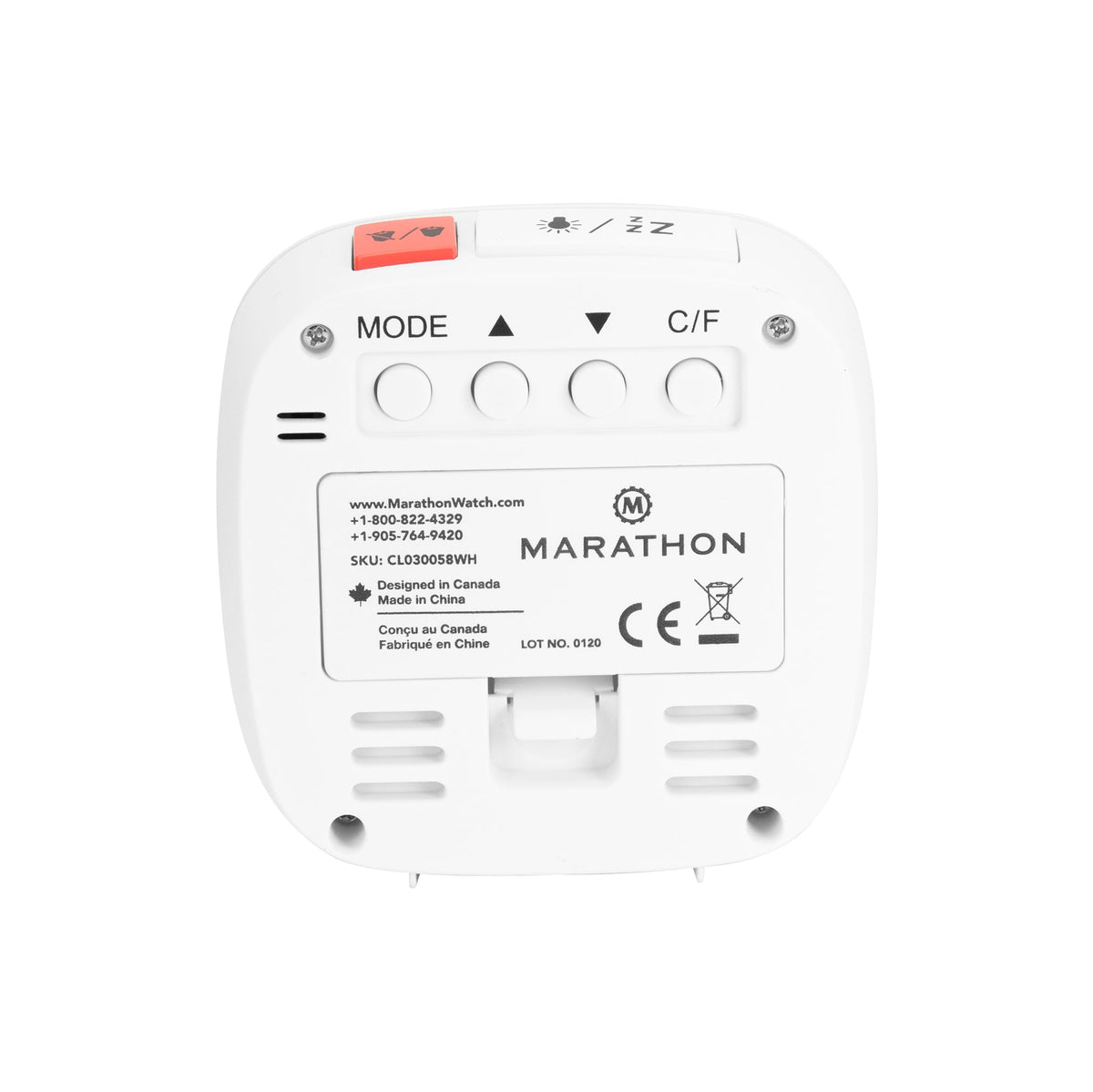 Marathon Clock, LCD, Alarm, Mini, White (25/50)