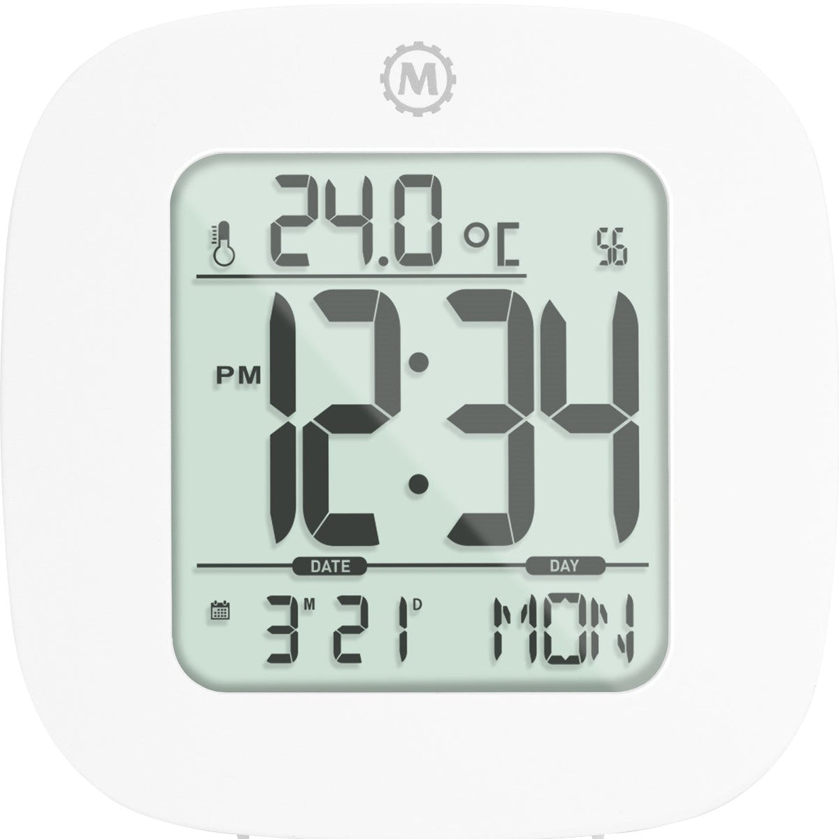 Marathon Clock, LCD, Alarm, Mini, White (25/50)