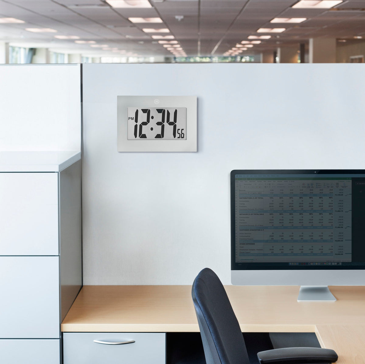 Marathon Clock, Large LCD display, Graphite Grey (5/10)