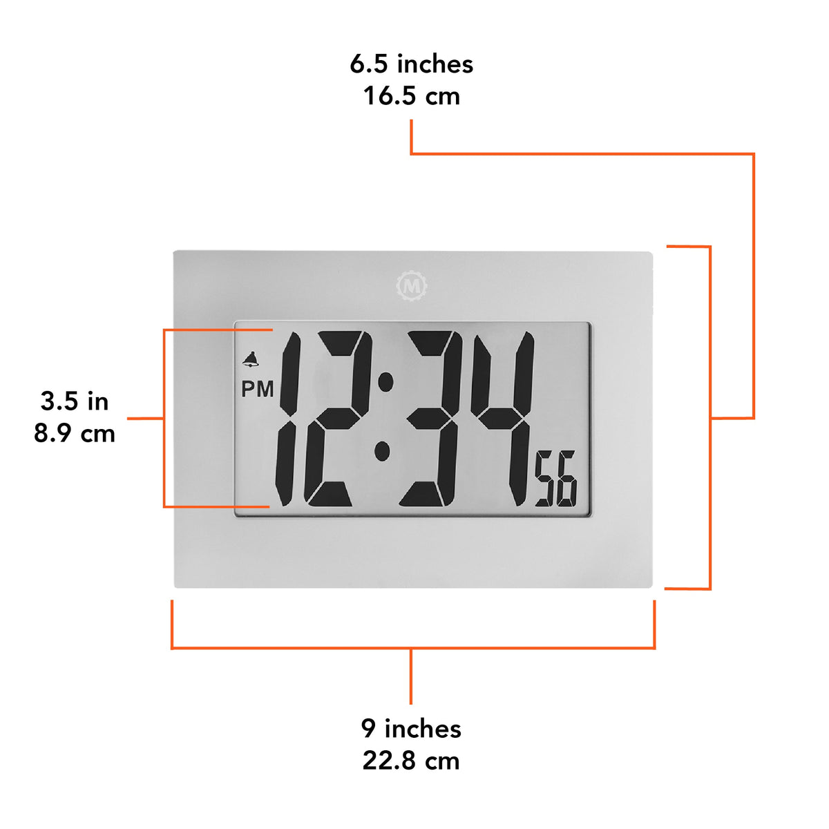 Marathon Clock, Large LCD display, Graphite Grey (5/10)