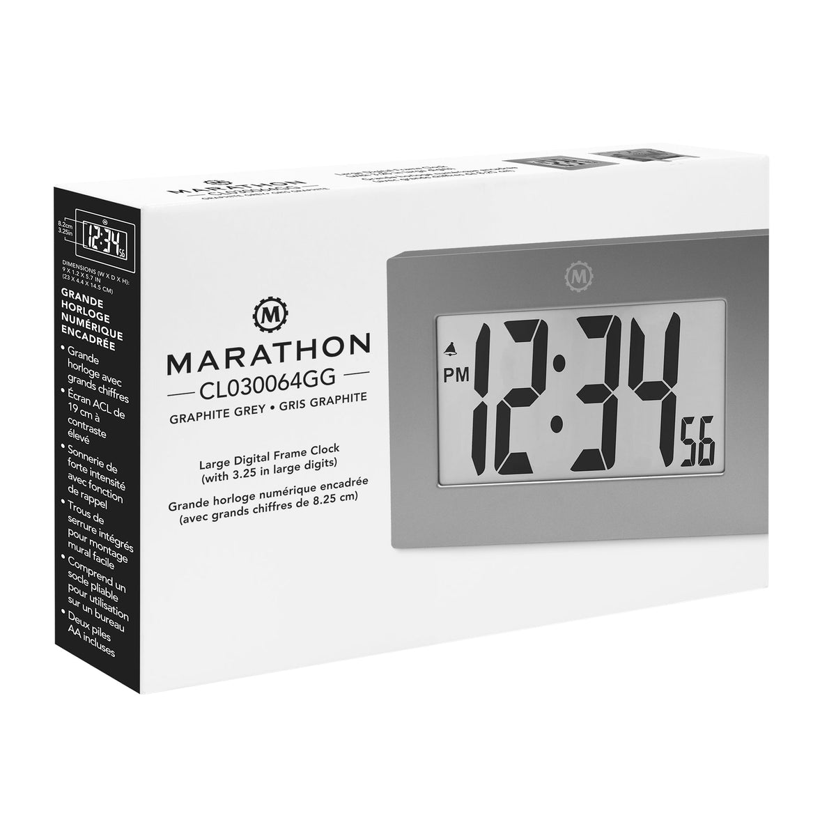Marathon Clock, Large LCD display, Graphite Grey (5/10)