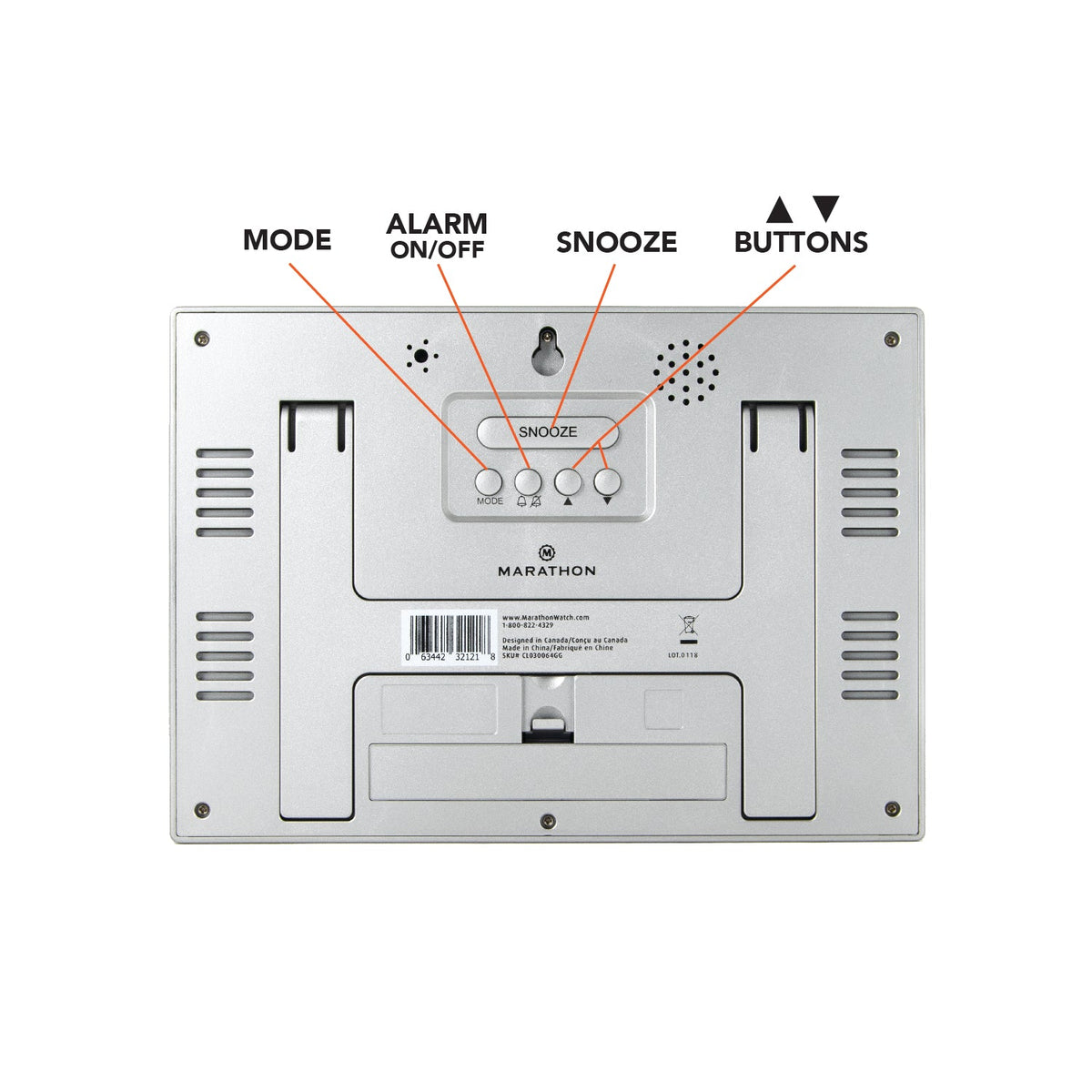 Marathon Clock, Large LCD display, Graphite Grey (5/10)