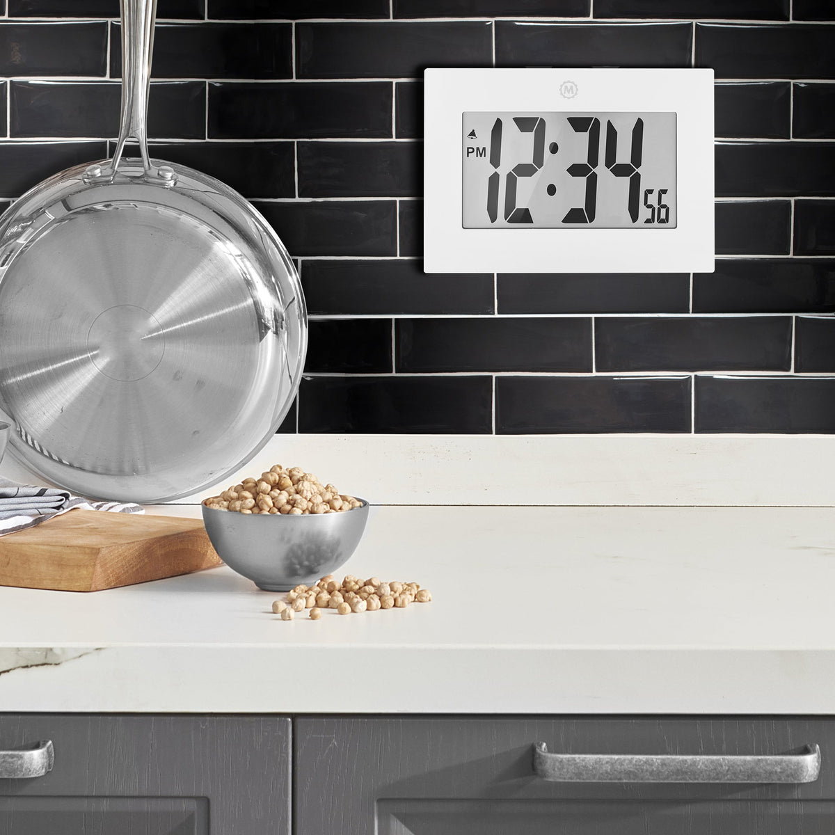 Marathon Clock, Large LCD display, white color (5/10)