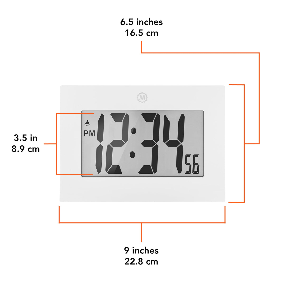 Marathon Clock, Large LCD display, white color (5/10)