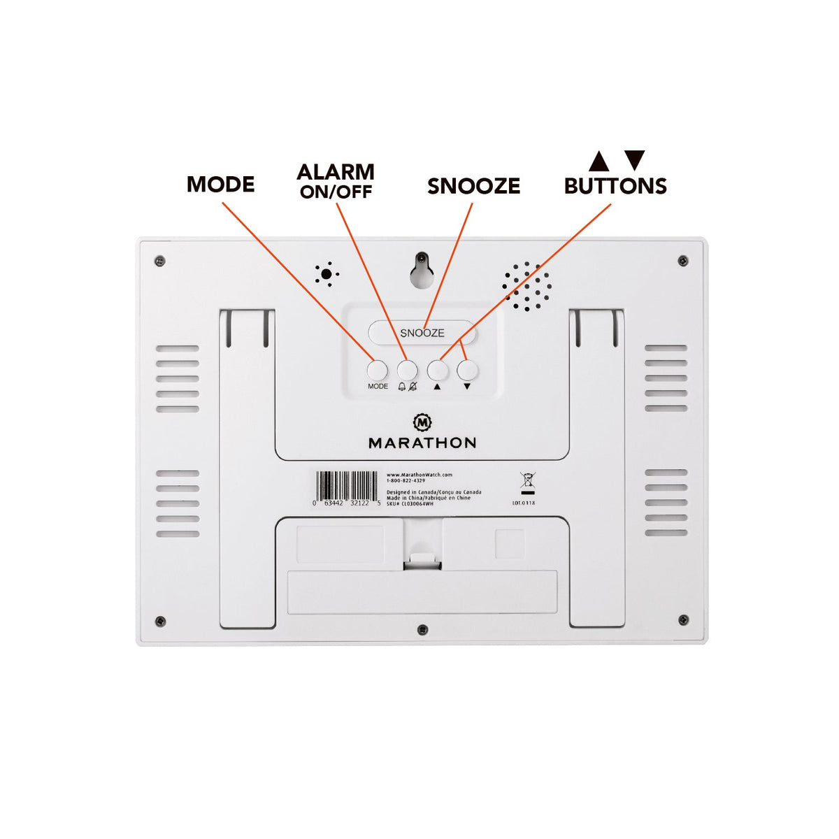 Marathon Clock, Large LCD display, white color (5/10)