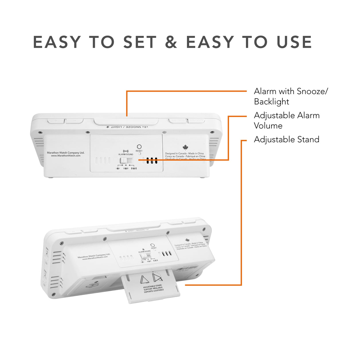 Marathon Hotel Collection - Fast Charging Dual USB-C Alarm Clock