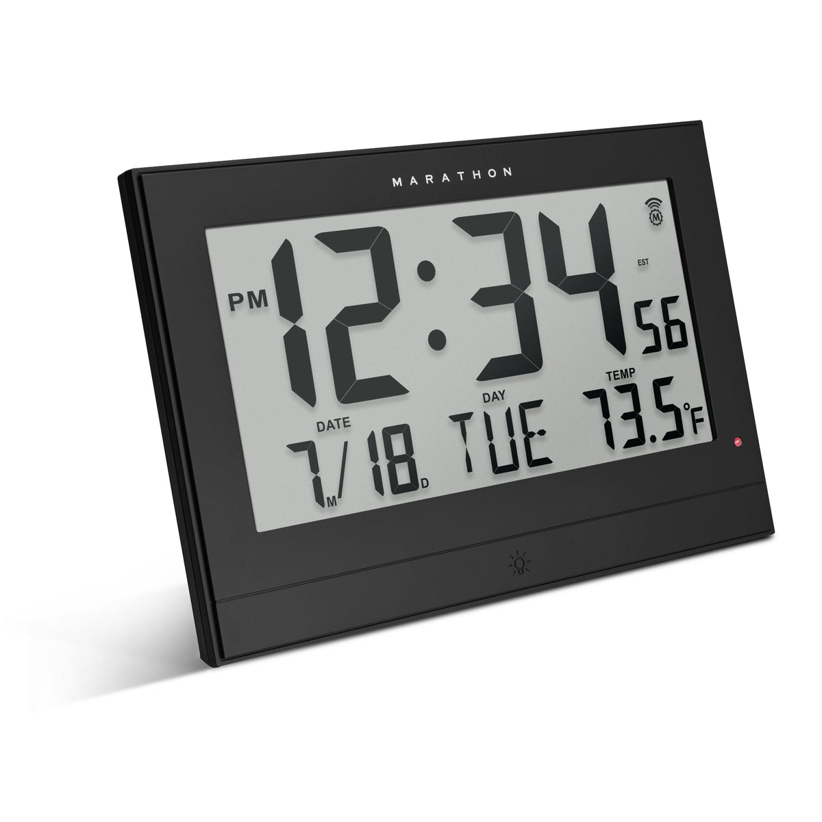 Marathon Self-Setting Clock with Auto Backlight and Power Adapter