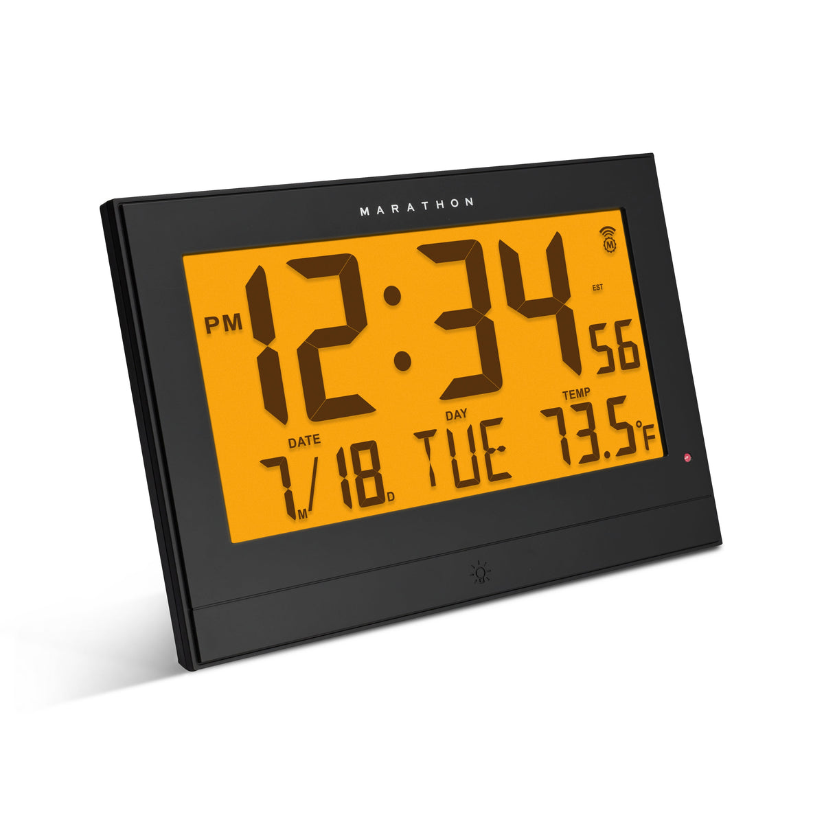 Marathon Self-Setting Clock with Auto Backlight and Power Adapter