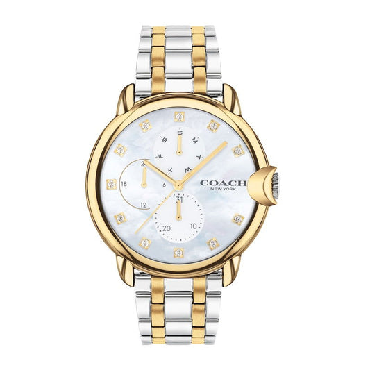 Coach Ladies' Coach Arden Crystal Accent Two-Tone Chronograph Watch with Mother-of-Pearl Dial '14503683 - WatchDNA | Connecting a network of jewellers with watch enthusiasts