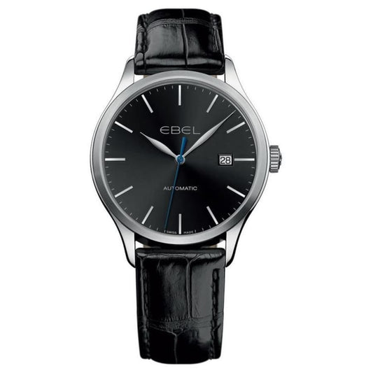 EBEL CLASSIC 100 AUTOMATIC BLACK DIAL BLACK LEATHER MEN'S 1216089 - WatchDNA | Connecting a network of jewellers with watch enthusiasts