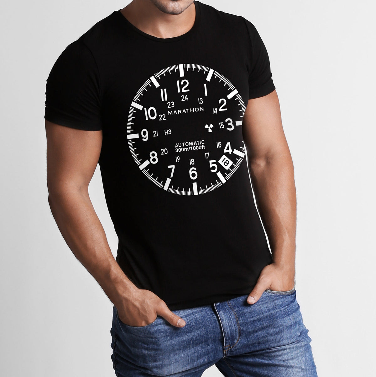 Slim Fit Midnight Black Marathon Watch GSAR T-Shirt - marathonwatch