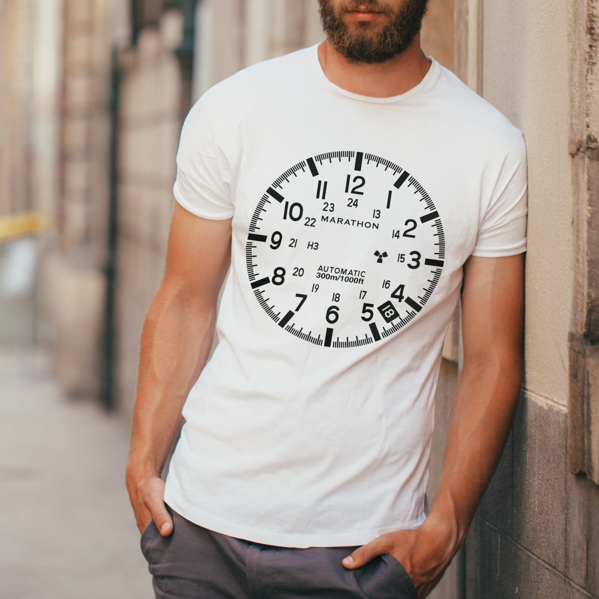 Slim Fit Classic White Marathon Watch GSAR T-Shirt - marathonwatch
