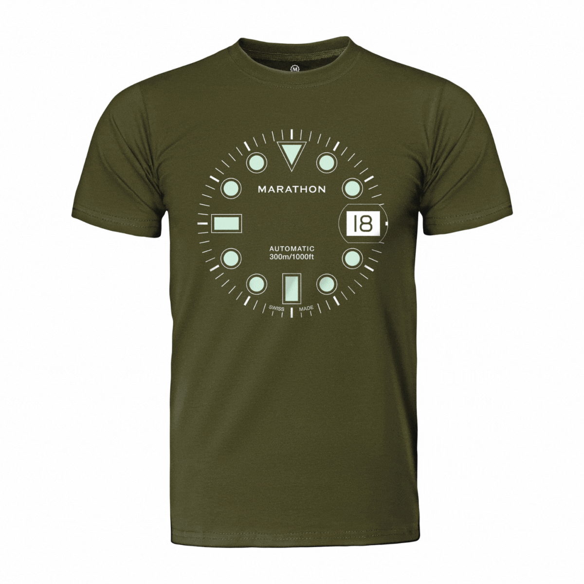 Marathon Slim Fit OD Green Glow Marathon Watch OSAR-D T-Shirt