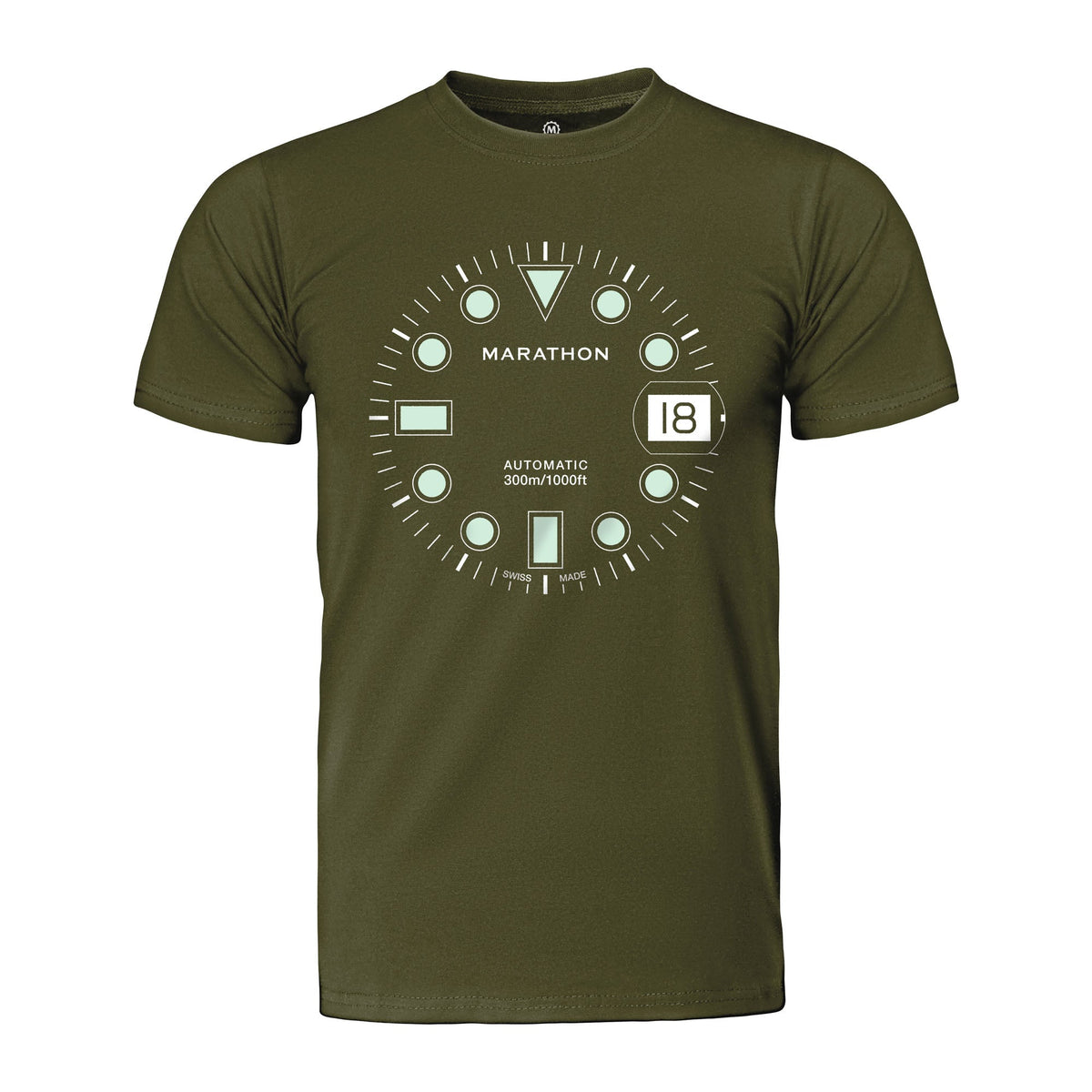Marathon Slim Fit OD Green Glow Marathon Watch OSAR-D T-Shirt
