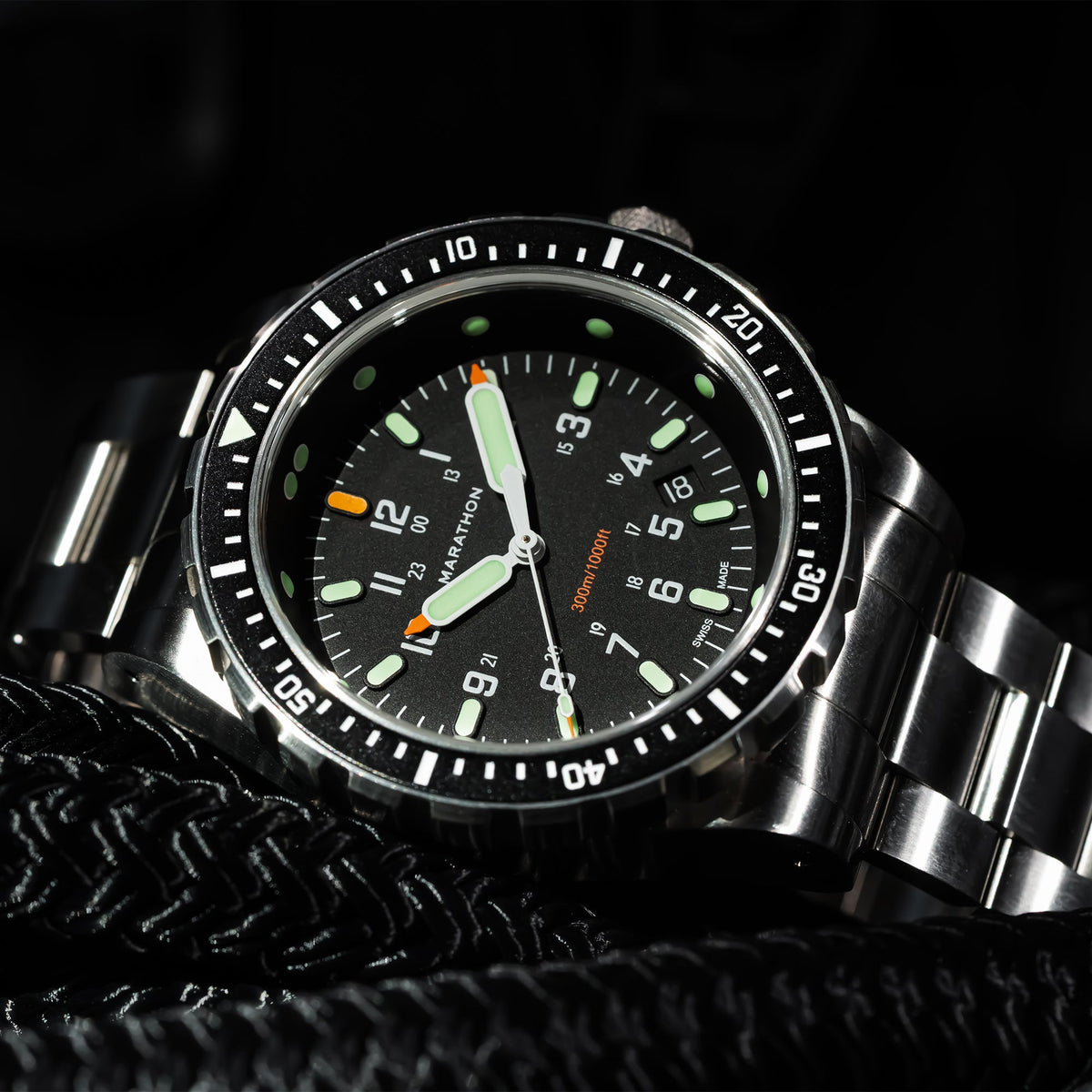 Marathon 46mm Jumbo Diver's Quartz (JSAR) with Stainless Steel Bracelet