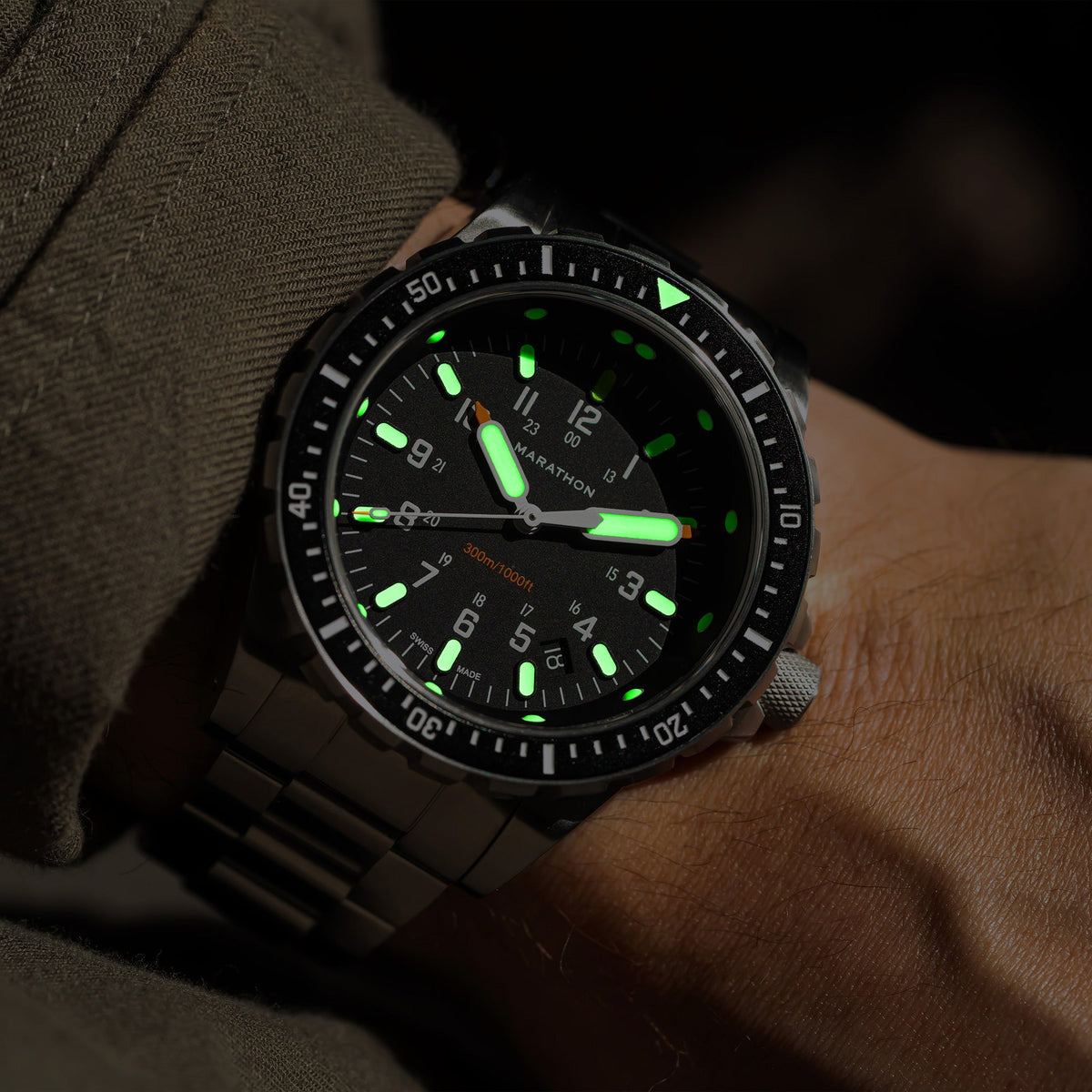 Marathon 46mm Jumbo Diver's Quartz (JSAR) with Stainless Steel Bracelet