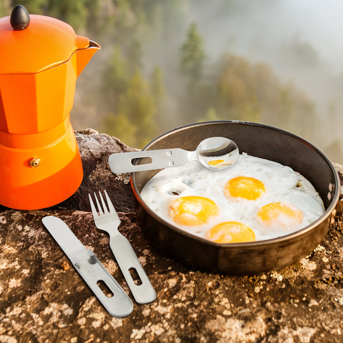 Knife, Fork and Spoon Set - Chow Kit - Military, Hiking, Camping, & Emergency Kit - marathonwatch