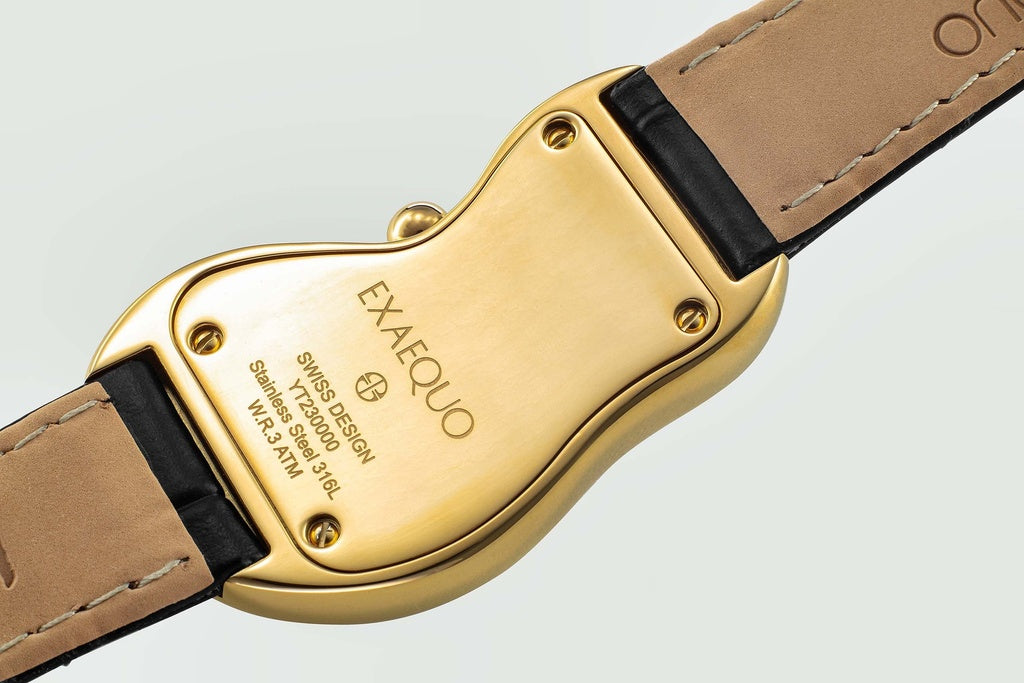 Exaequo Melting Watch SS PVD Gold, Black Dial