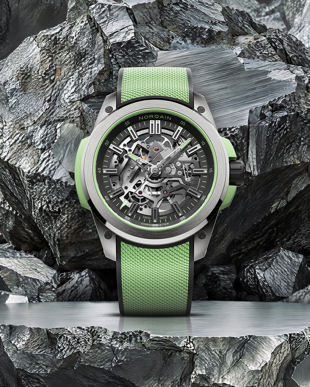 NORQAIN Wild ONE Skeleton Titanium Mint 42mm N3000.26T01.B01.R01
