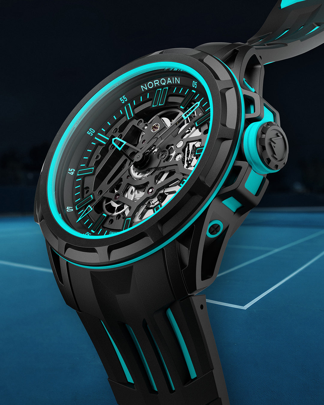 NORQAIN Wild ONE Skeleton X-Lite Turquoise 41mm N3003.26X02.B07.R01