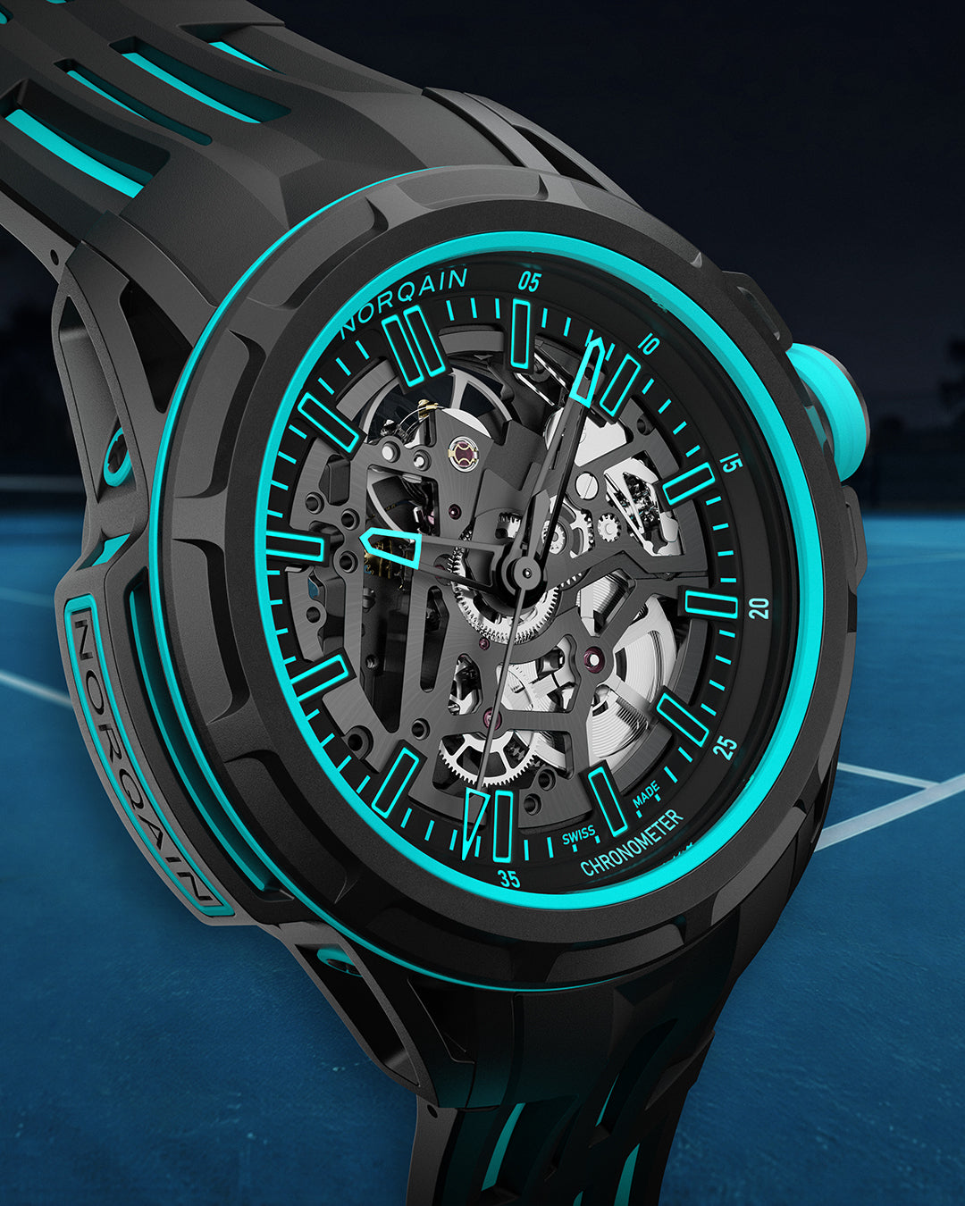 NORQAIN Wild ONE Skeleton X-Lite Turquoise 41mm N3003.26X02.B07.R01