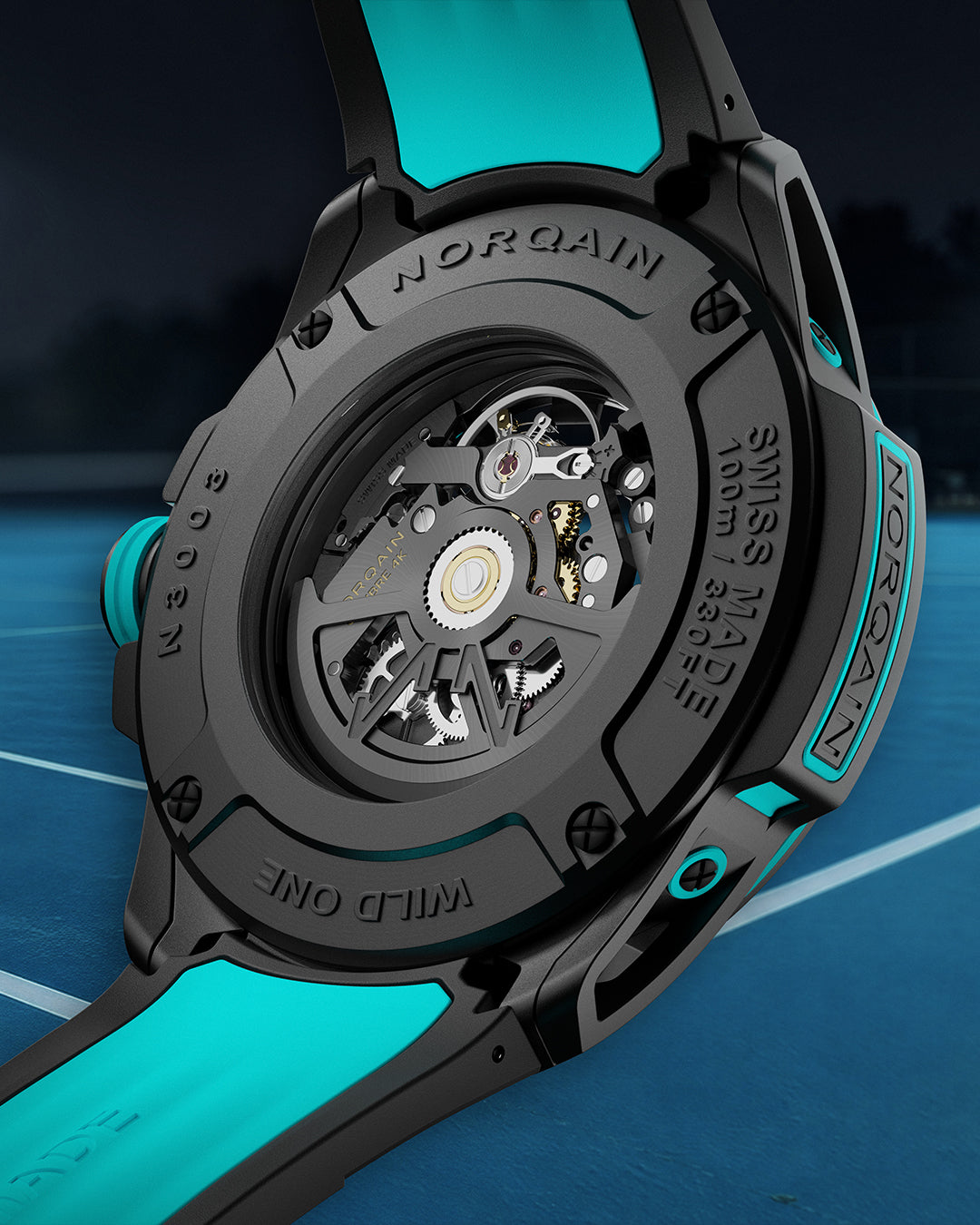 NORQAIN Wild ONE Skeleton X-Lite Turquoise 41mm N3003.26X02.B07.R01
